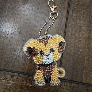 Cute Baby Lion Keychain with Rhinestones